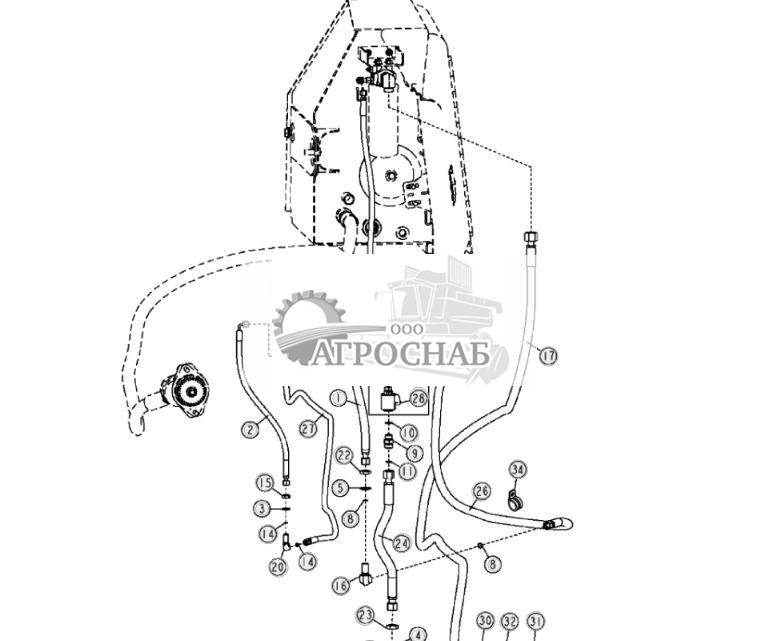 Гидравлическая система и двигатель привода гидравлического вентилятора (нереверсивный) (750J) - ST144322 308.jpg